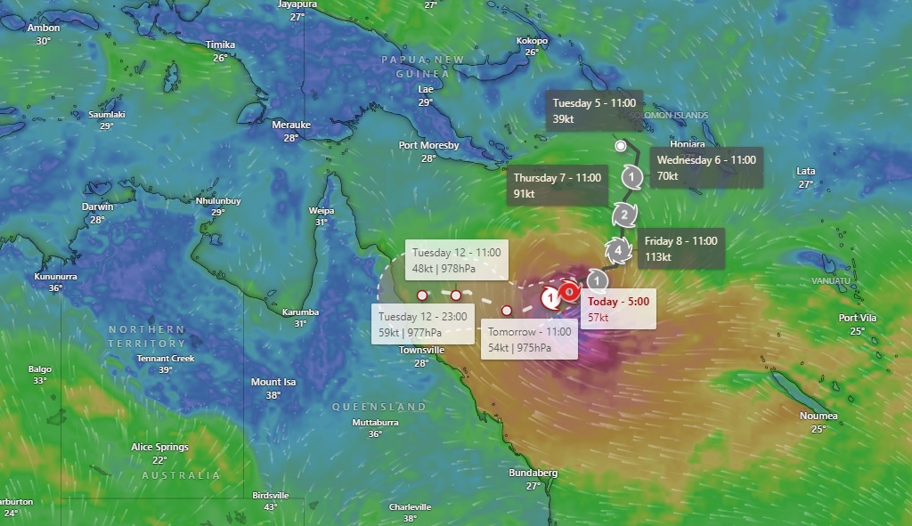 Tropical Cyclone Jasper rapidly intensifies off Australia Northern Coast