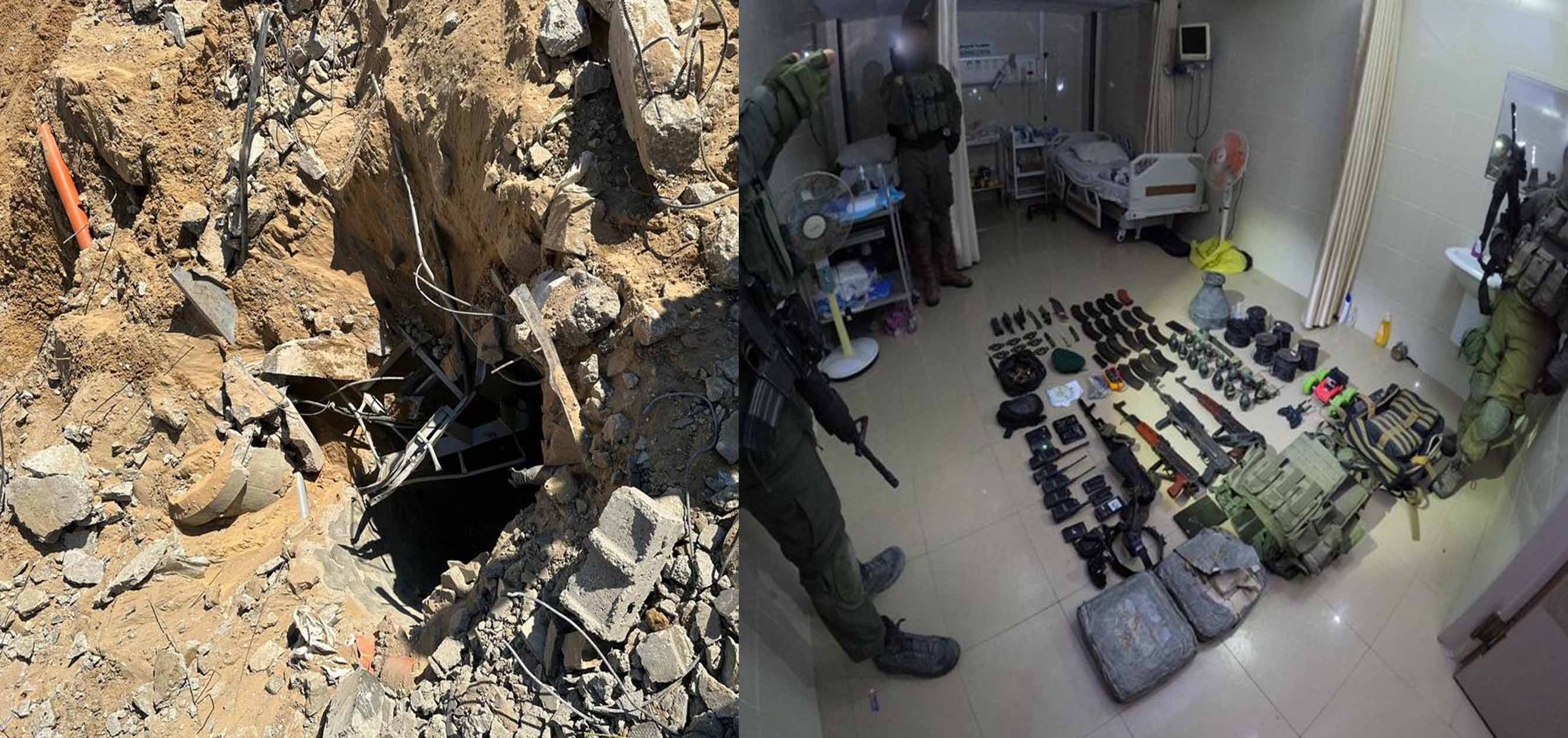 Israel Defence Forces Discover Hamas Terrorist Tunnel Uncovered in Shifa Hospital Complex