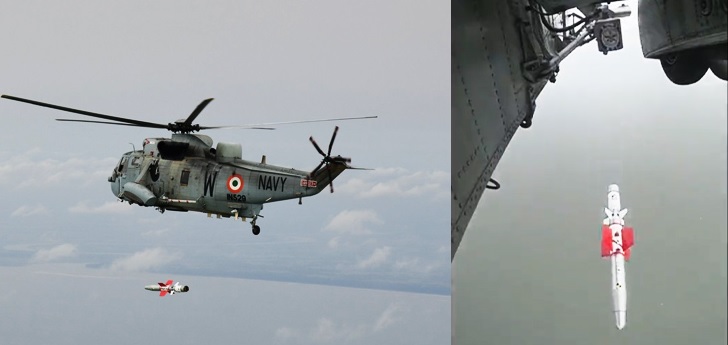 DRDO Successfully Tests Naval Anti-Ship Missile NASM-SR From Indian Navy Sea King Helicopters