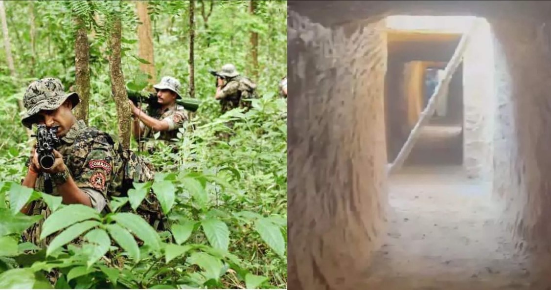 CRPF Uncover 70 Metre Long Tunnel Made by Naxals in Bastar Forest In Chhattisgarh