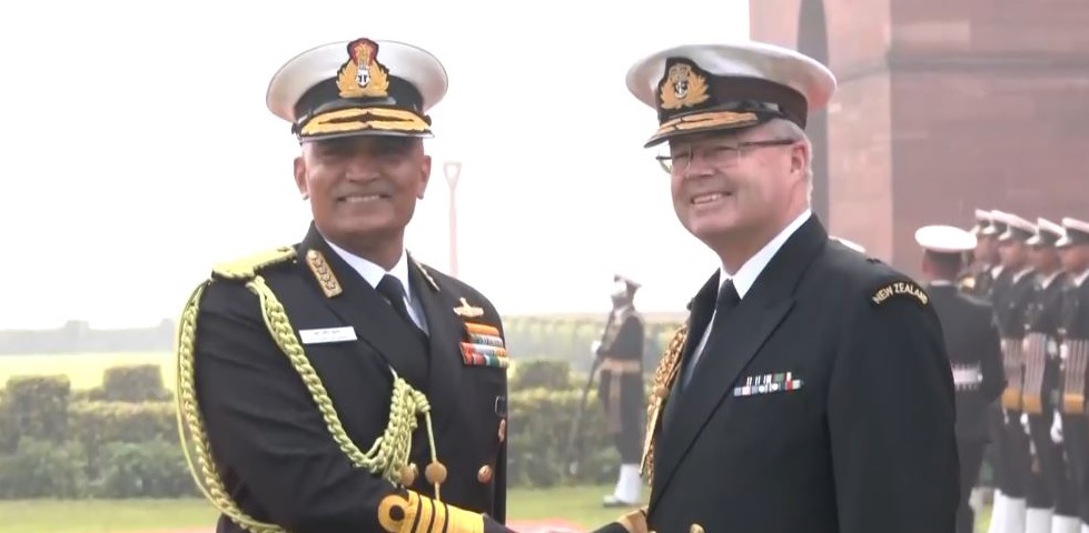 New Zealand Navy Chief Admiral David Proctor Receives Guard of Honour in Delhi