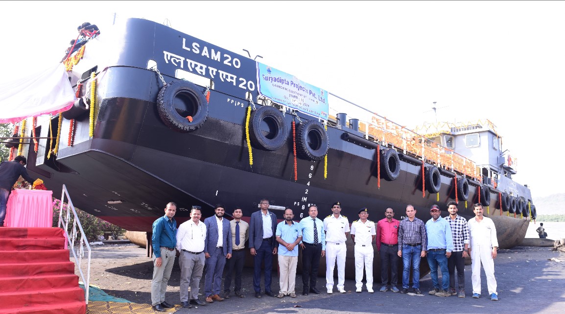 Indian Navy Advances Operational Capabilities with Launch of LSAM 20 Barge 