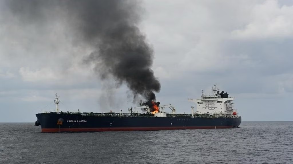 Indian Navy Rescues Panama-Flagged Crude Oil Tanker Crew After Missile Attack