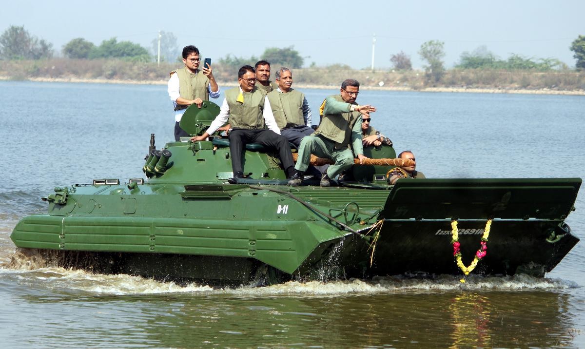 India Made BMP-II Infantry Combat Vehicles Glide Through Flotation Trials