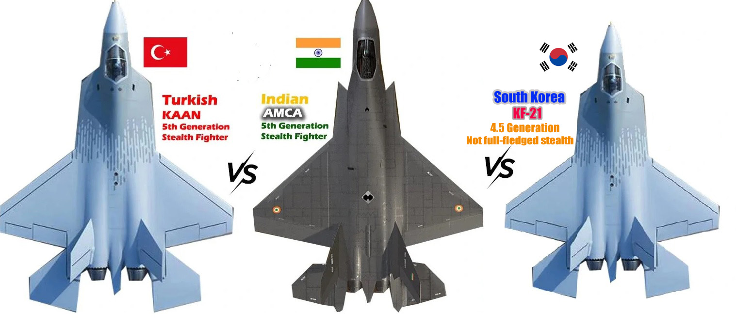 Full Comprision India AMCA vs Turkey's TF-X vs South Korea's KF-21 ,5th Gen Fighter Jet