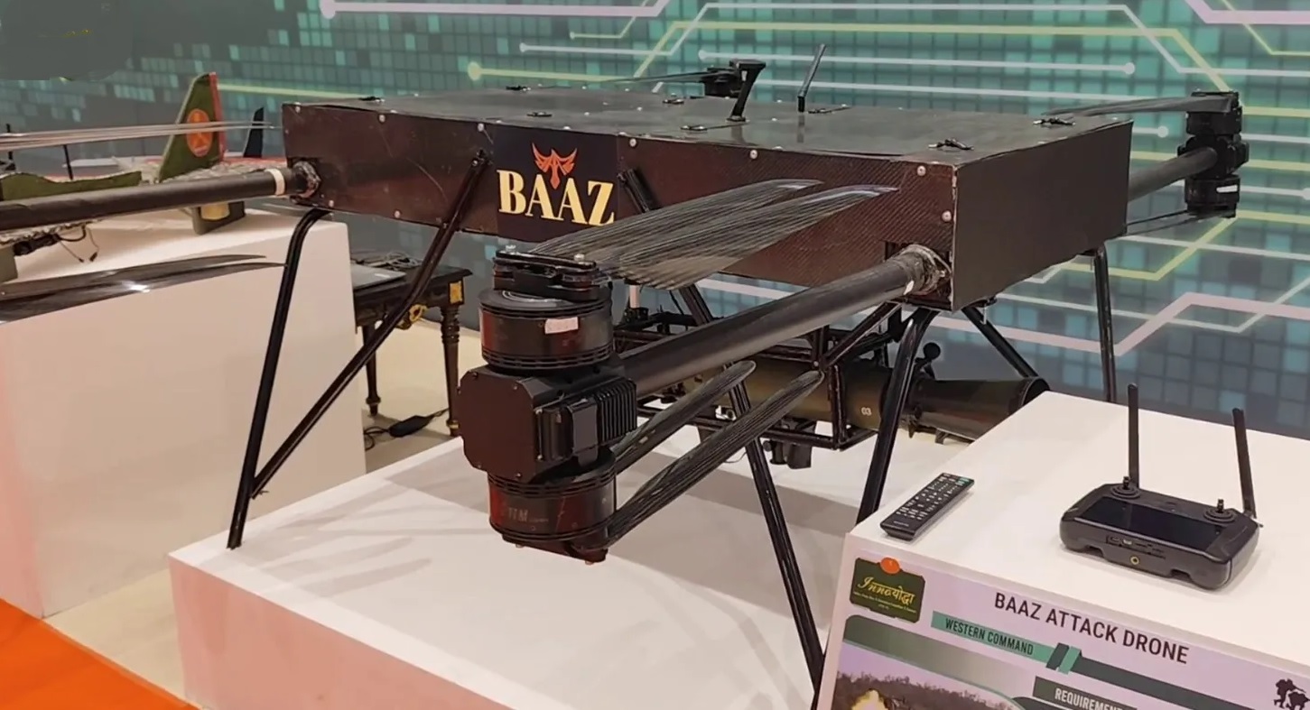 Indian Army Engineer Unveil "Baaz" UAS Drone with Rocket Launcher and Multi-Role Capabilities