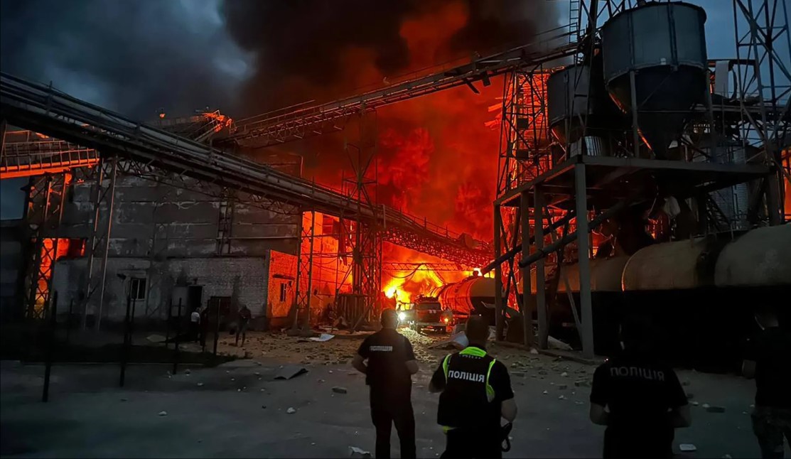 Ukraine's Drones Attack Cause Fire at Russian Oil Refinery