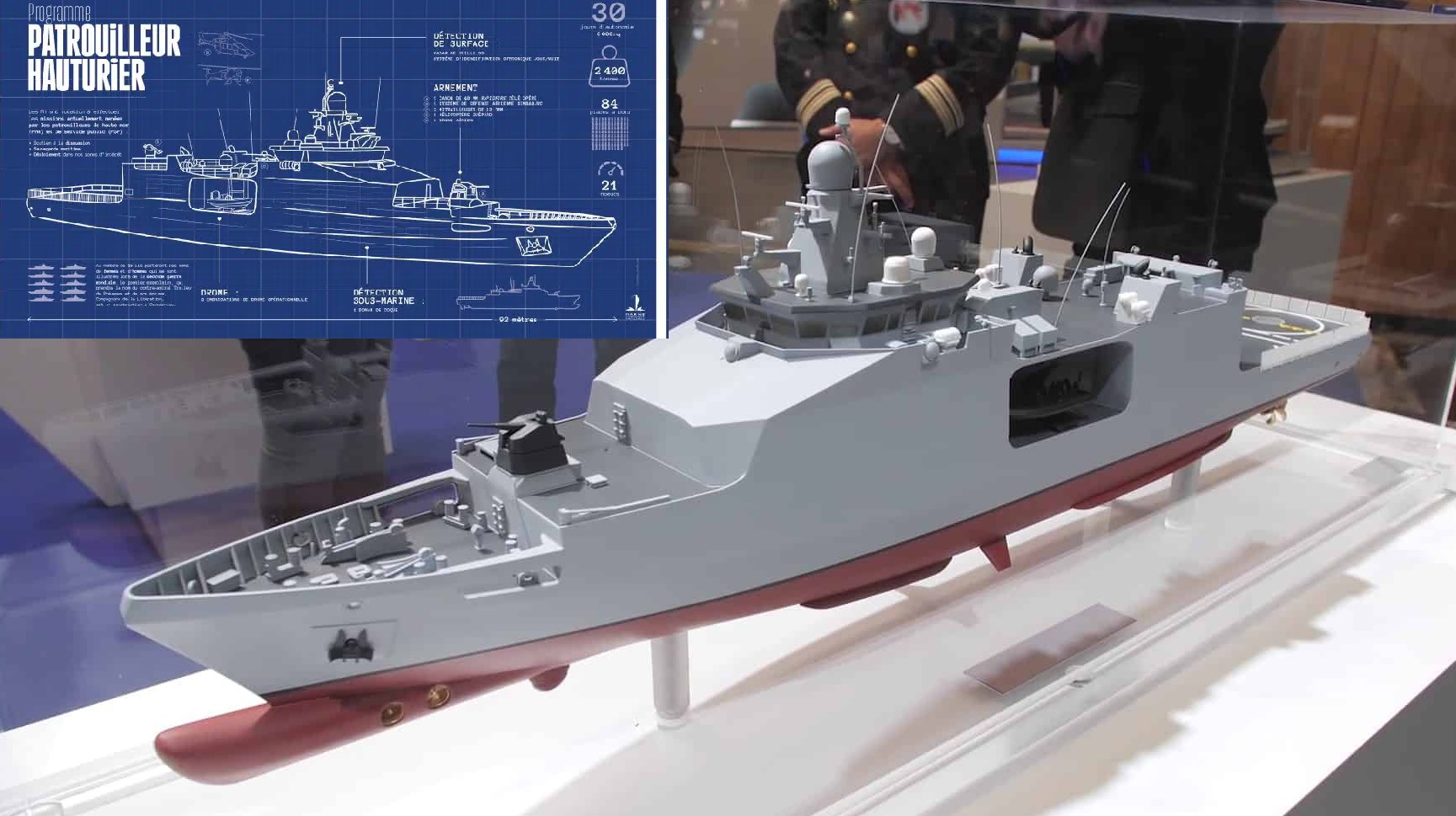 French Navy Unveils Advanced Offshore Patrol Vessel with 2400 Tonnes Displacement at Euronaval 2024