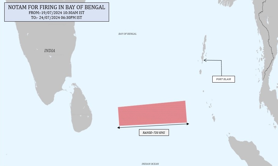 India Announces NOTAM in Bay of Bengal For Major Naval Missile Tests