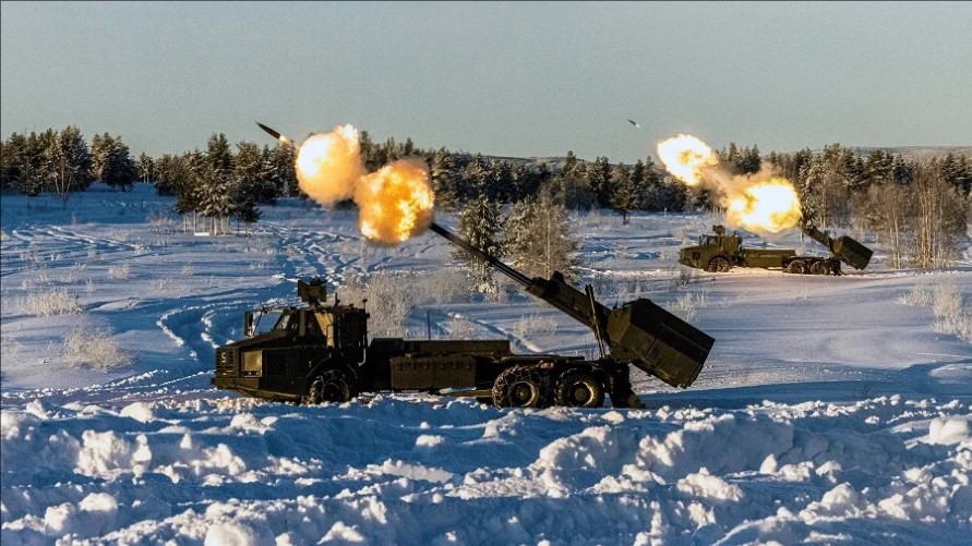 British Gunners Fire Swedish Archer for the First Time in Swedish Lapland